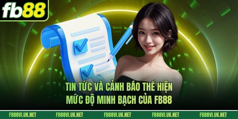 Tin tức và cảnh báo thể hiện mức độ minh bạch của FB88